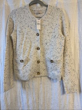 LOFT Speckled Button-Up Cardigan